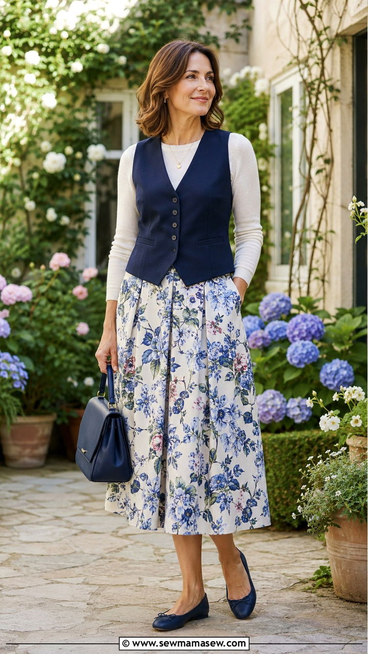 Waistcoat Over a Turtleneck and Trousers - 30 waistcoat vest outfits for women over 40