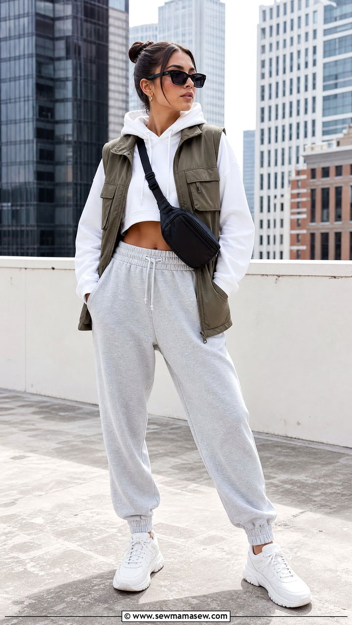 Waistcoat With Joggers And Sneakers - 25 casual waistcoat vest outfits