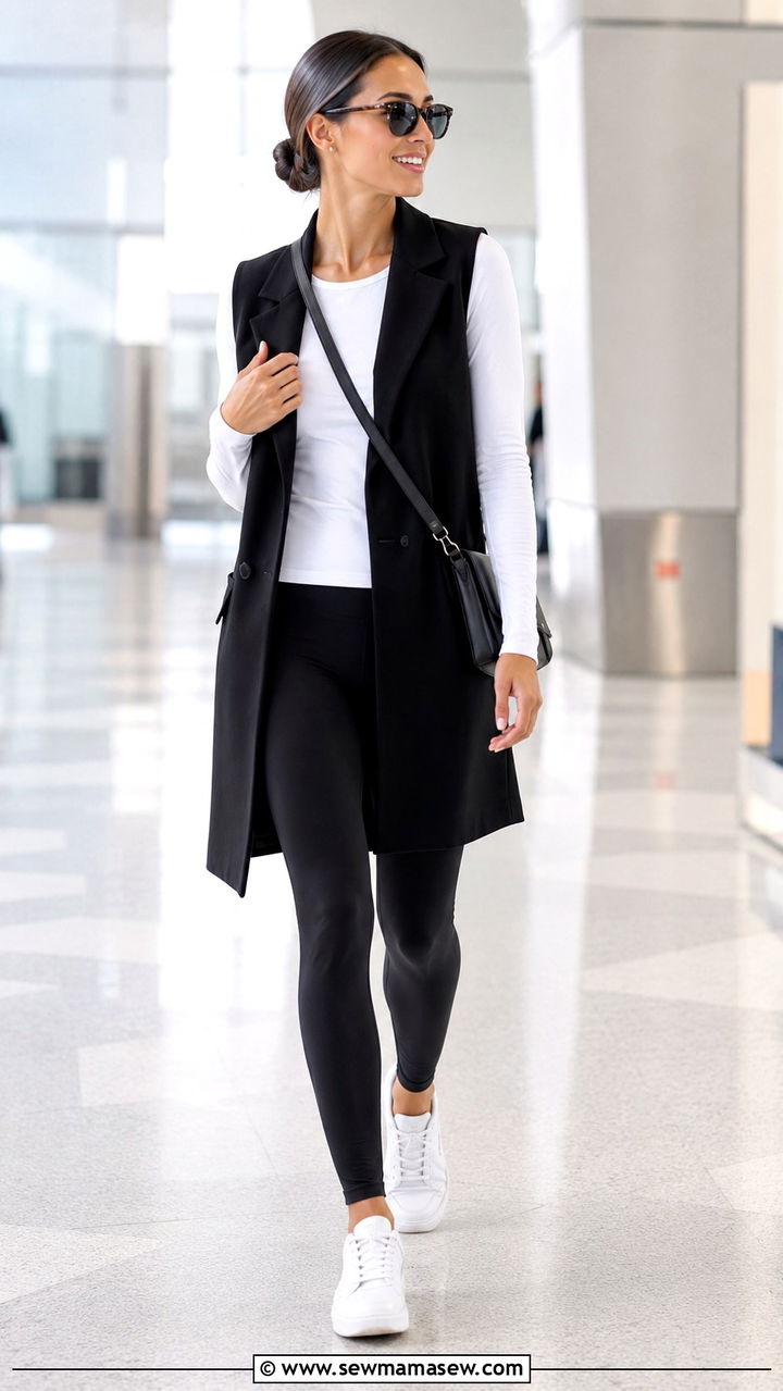 Waistcoat vest with leggings outfit - 30 how to style waistcoat vest