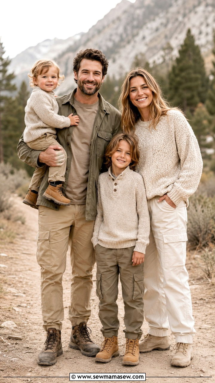Warm Neutral And Khaki Family Photo Outfits - 30 casual family photo outfits