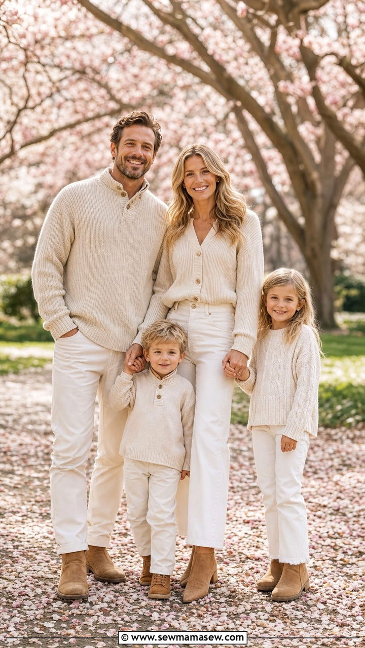 Warm Neutral Knit Family Photo Outfits Spring 2026 - 25 Family photo outfit ideas spring 2026