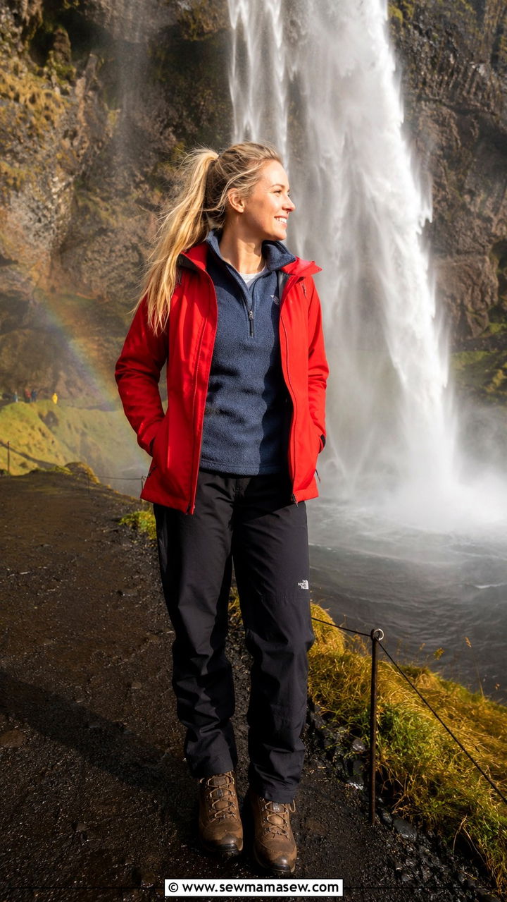Waterfall hike outfit South Coast layers - 25 Reykjavik outfit ideas