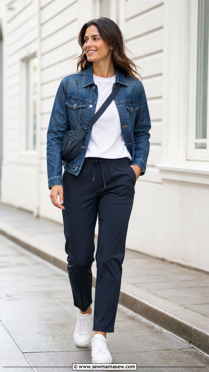 Waterproof Denim Jacket and Sneakers Spring Rain Outfit - 25 Spring rain outfit ideas