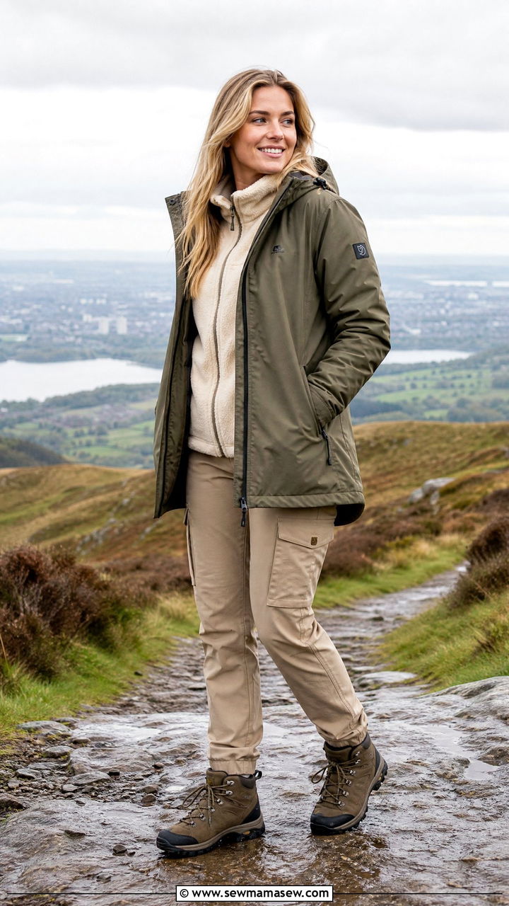 Waterproof Parka and Cargo Trousers With Hiking Boots - 25 Glasgow outfit ideas