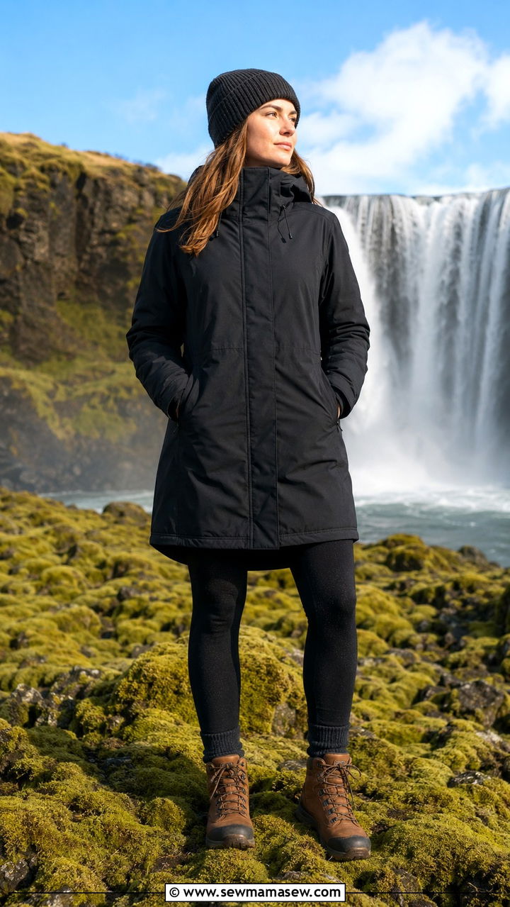 Waterproof Parka with Thermal Leggings and Hiking Boots - 30 Iceland outfit ideas