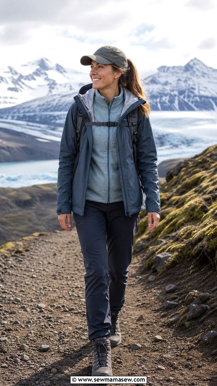 Waterproof Shell Jacket with Hiking Pants Outfit - 40 What to wear in Iceland