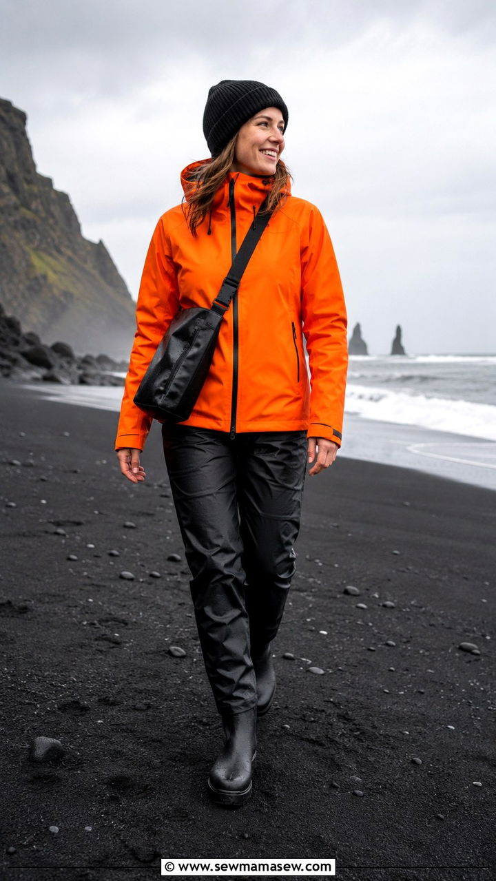 Waterproof rain jacket outfit bright color - 25 Reykjavik outfit ideas
