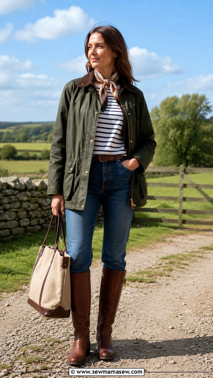 Waxed Jacket and Riding Boots Outfit - 25 Old money outfit ideas with riding boots