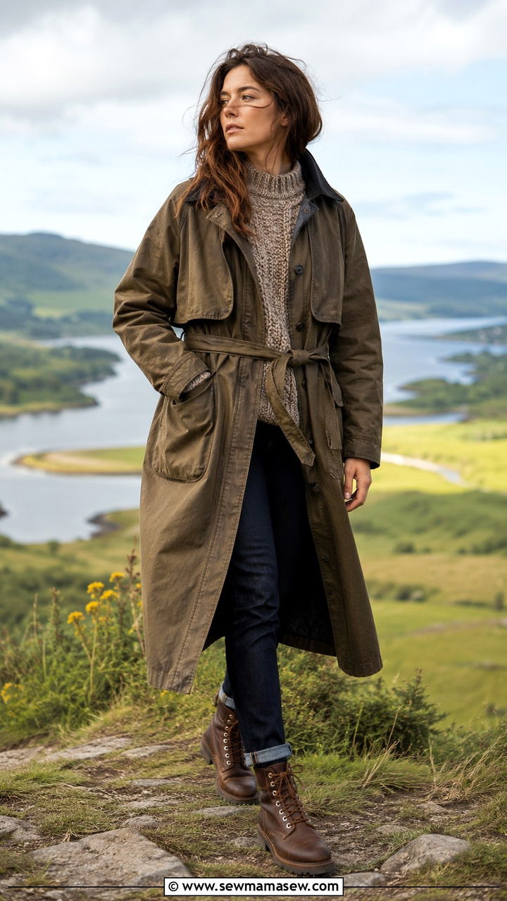 Waxed Trench Coat With Lug Sole Boots - 30 Long trench coat outfit ideas with boots
