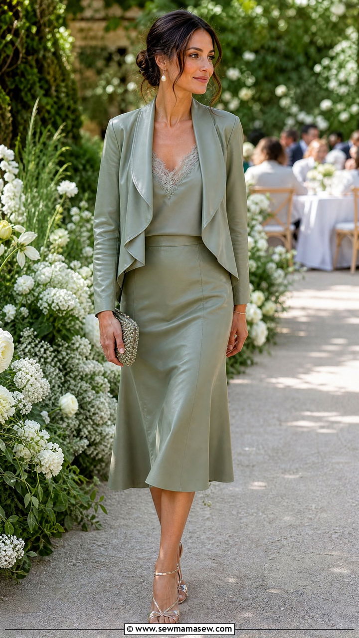 Wedding Guest Leather Matching Set Outfit - 25 Leather matching set outfit ideas