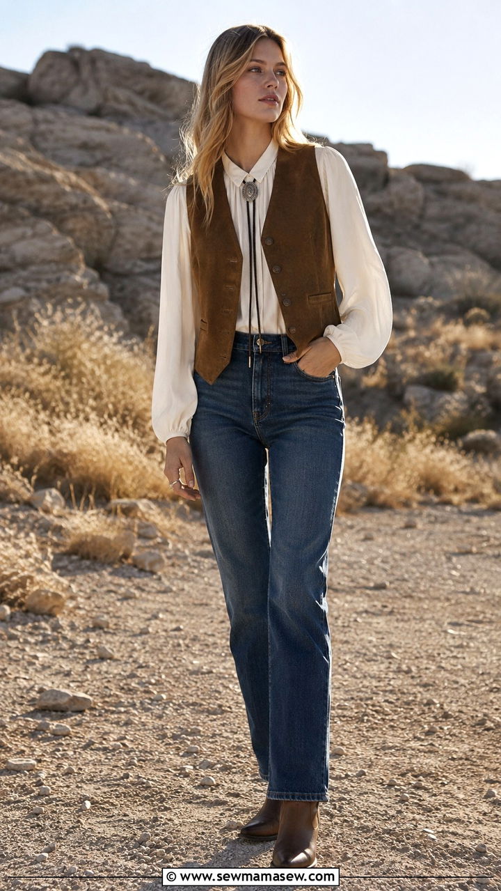 Western Vest And Bolo Tie Outfit - 20 Western outfit ideas with bolo tie