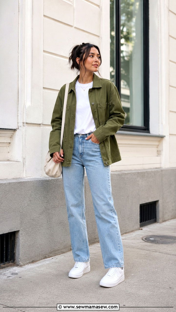 White Air Force 1 outfit with jeans - 30 How to style Nike Air Force 1