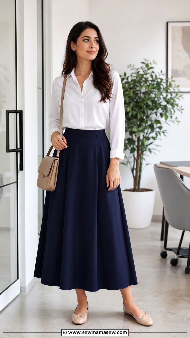 White Blouse With Long Skirt - 30 Modest outfit ideas with long skirt