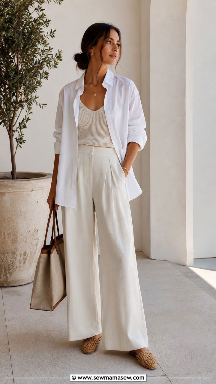 White Button Down Shirt Summer Outfit - 30 Modest summer outfits