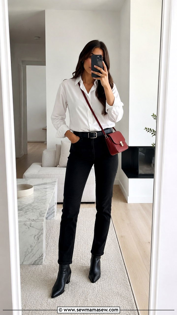 White Button Down Shirt With Black Jeans Outfit - 25 white button down shirt outfit ideas for women