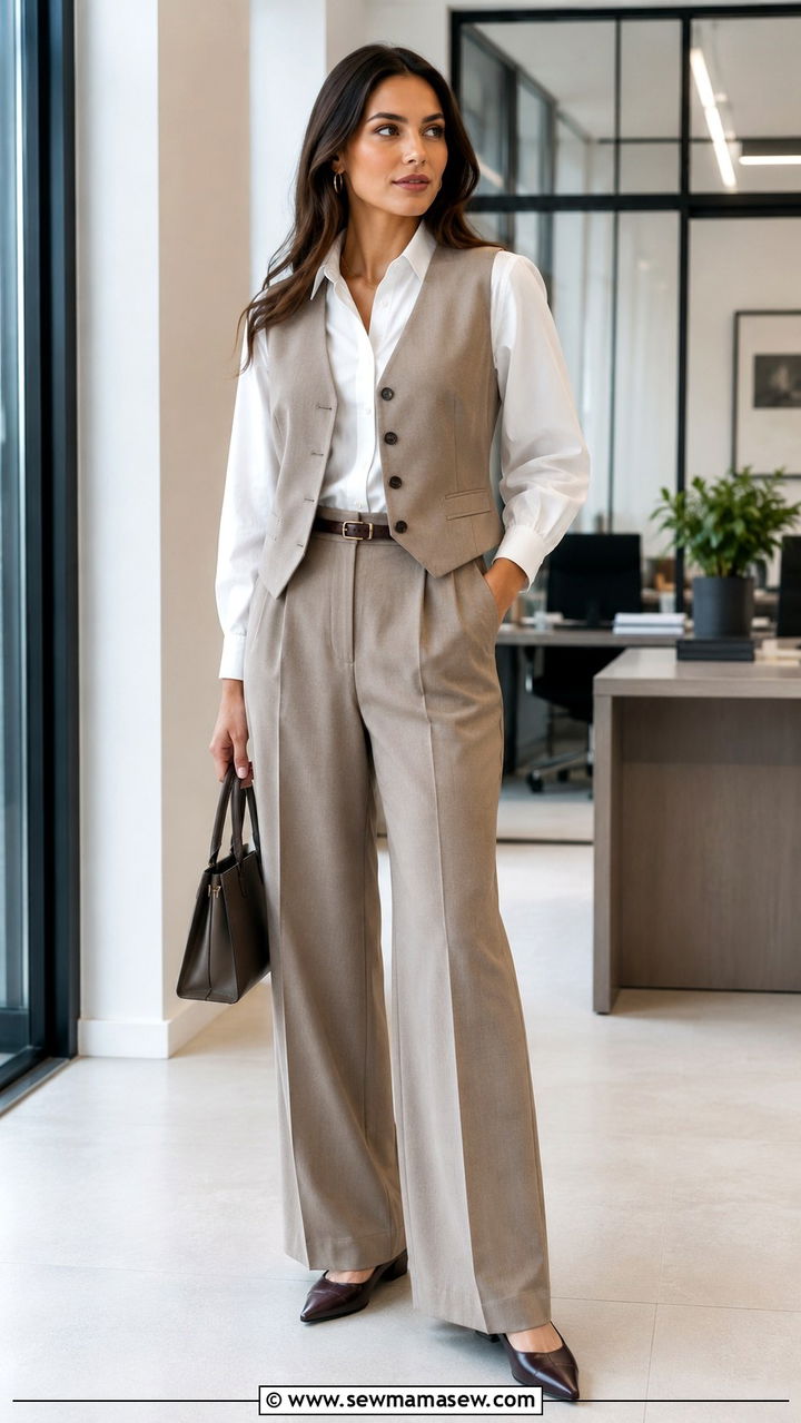 White Button Down Shirt With a Suit Vest - 30 how to style white button down shirt
