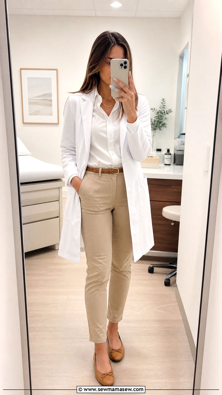 White Button Down With Chinos Doctor Outfit - 25 Female doctor outfit ideas