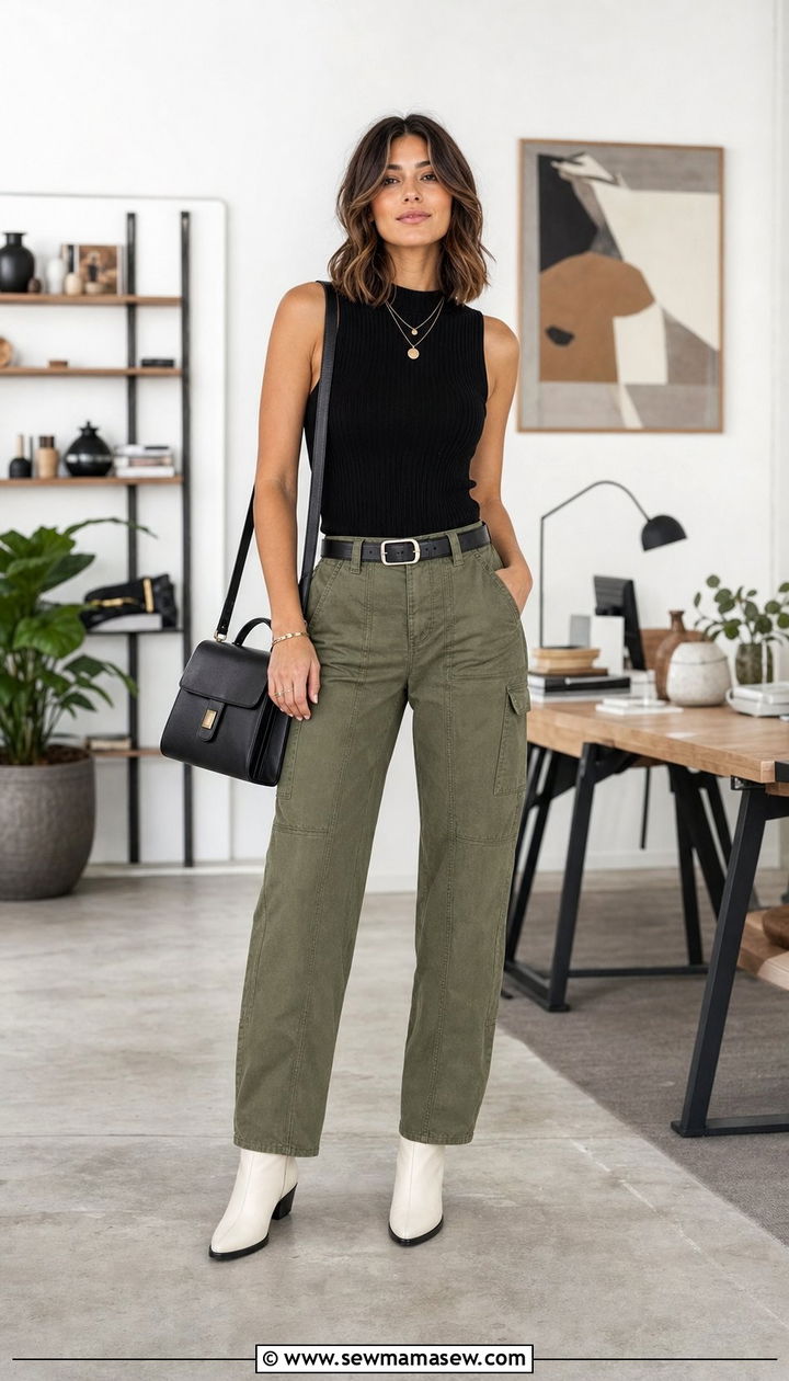 White Chelsea Boots With Utility Pants - 25 Summer outfits with chelsea boots