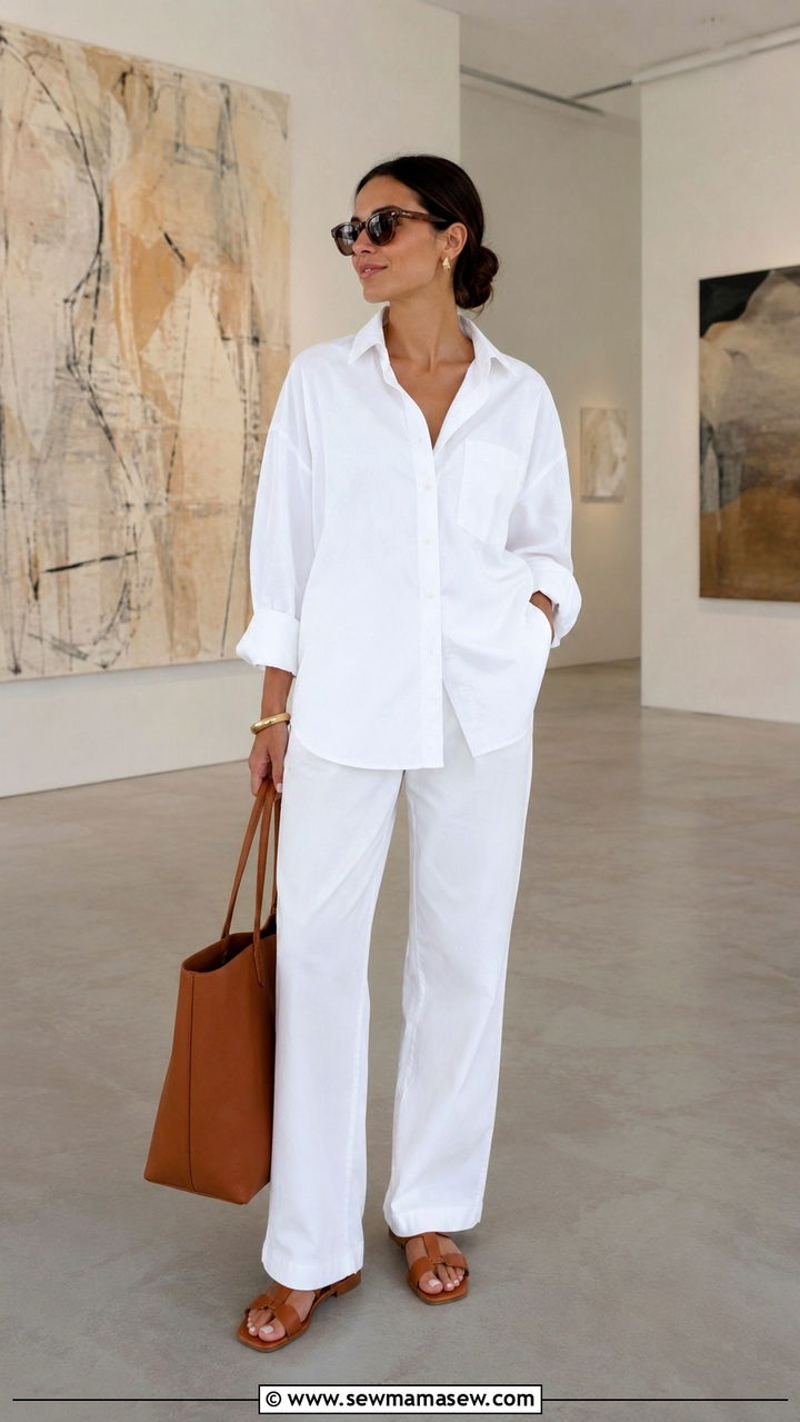 White Cotton Poplin Matching Set Outfit - 20 Matching set outfit ideas 2026