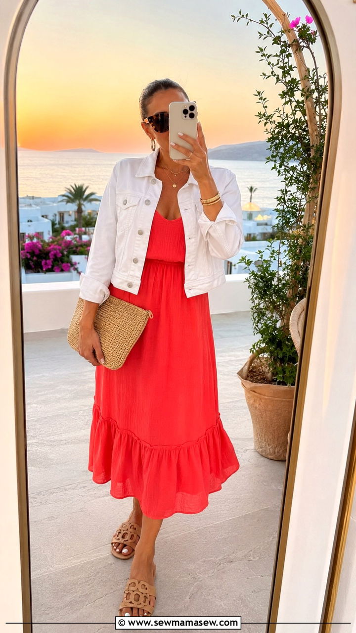White Denim Jacket Summer Night Outfit - 30 Denim jacket outfit ideas for summer nights