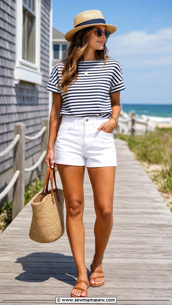 White Denim Shorts Summer Outfit - 25 summer denim shorts outfit ideas