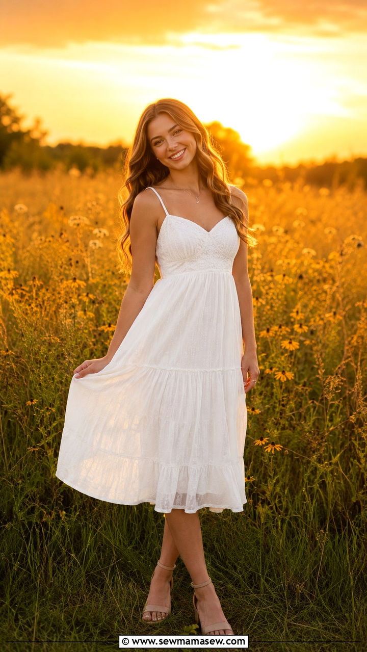 White Dress Senior Pictures - 30 Senior photo outfit ideas 2026