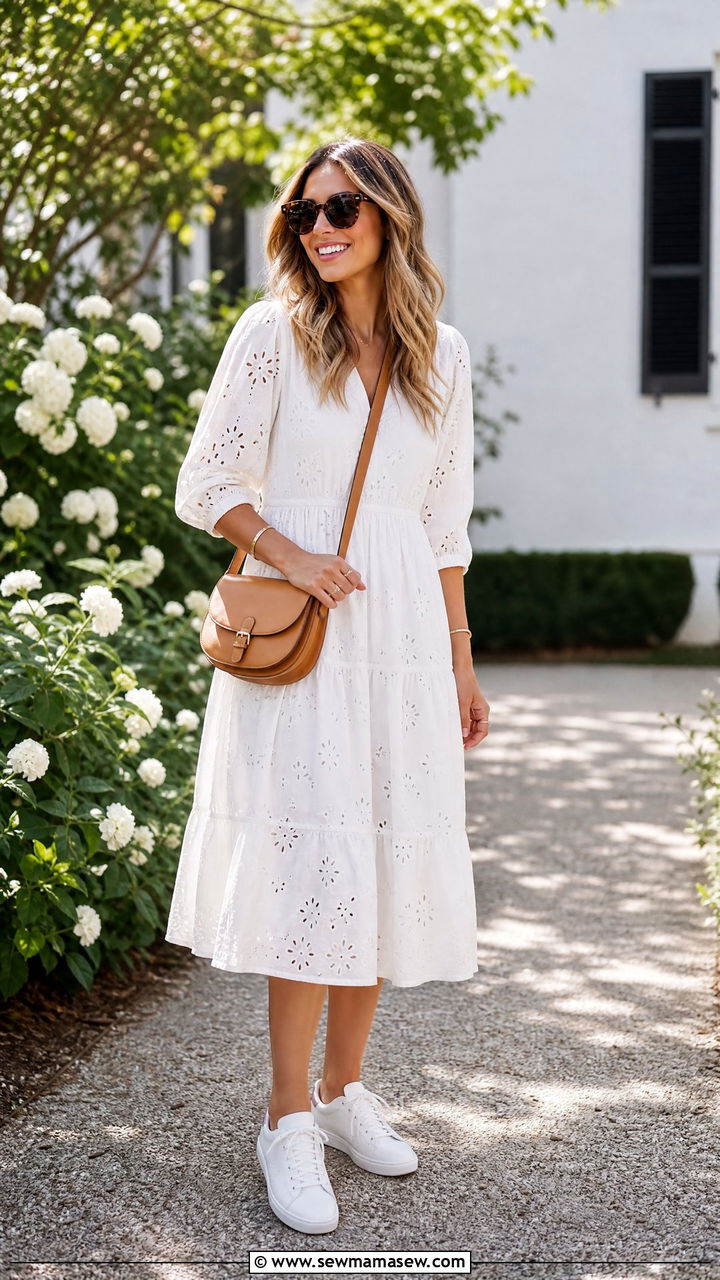 White Dress With Sneakers Outfit - 35 how to style sneaker outfits