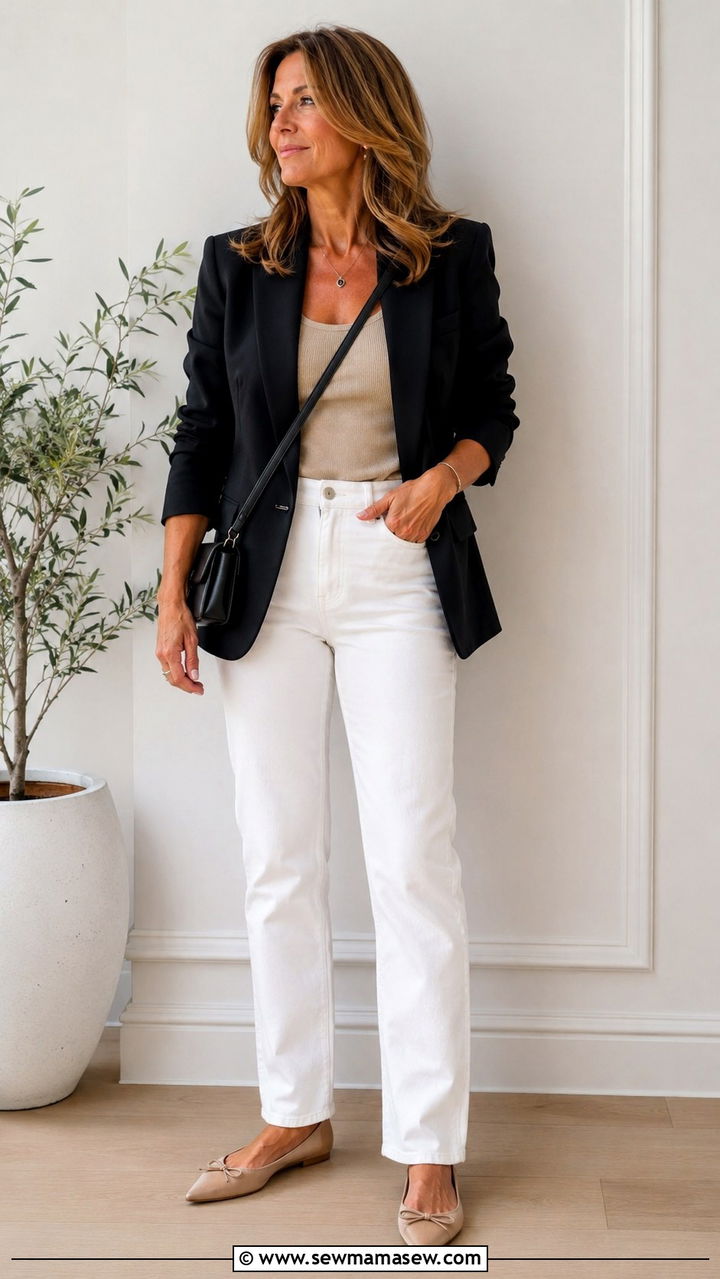 White Jeans With Blazer Outfit Over 40 - 30 Trendy outfit ideas for women over 40