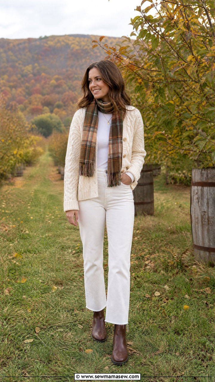 White Jeans With Cable Knit Cardigan Outfit - 25 White jeans outfit ideas with a cardigan