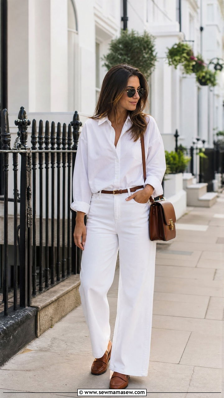 White Jeans with Button Down Shirt Outfit - 35 How to style white jeans