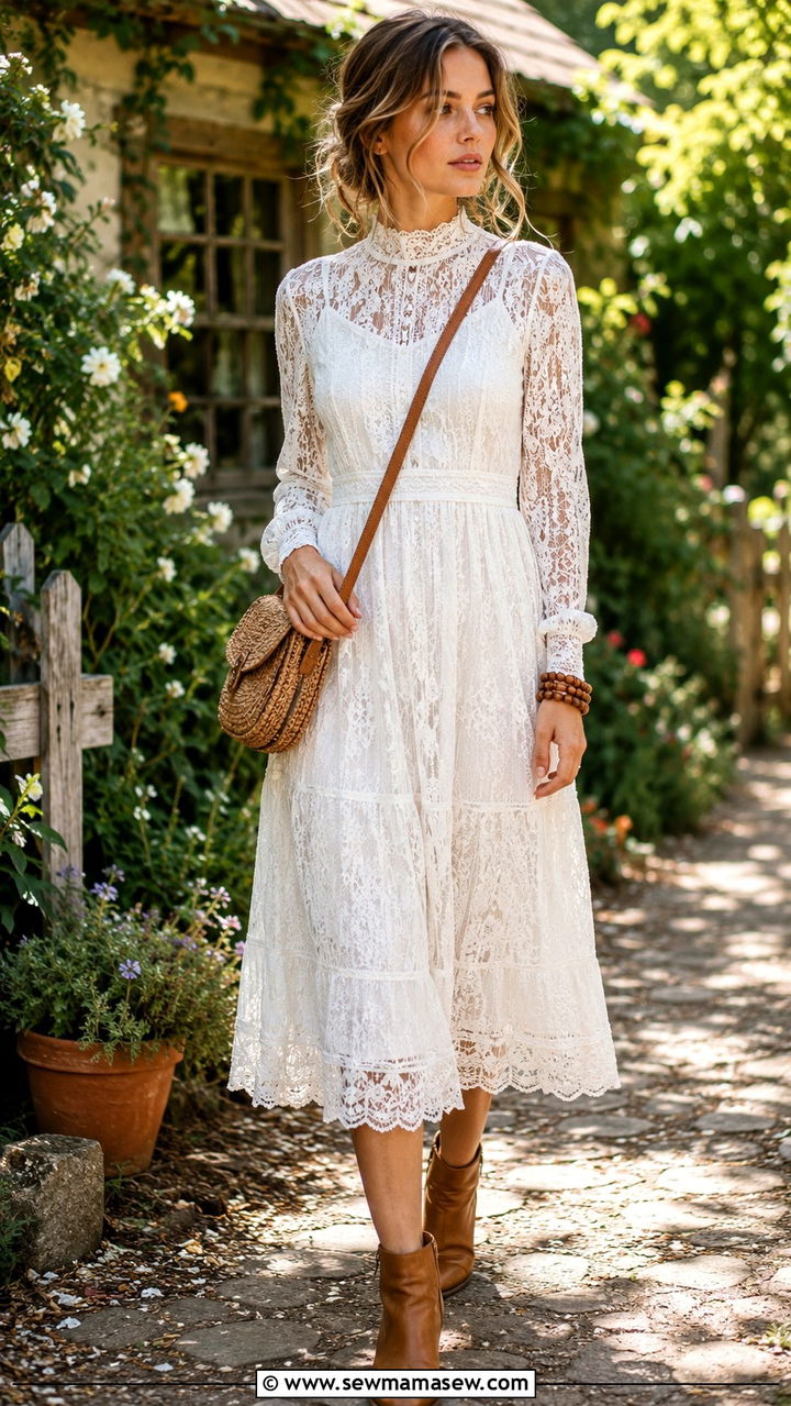 White Lace Cottagecore Dress - 20 Cottagecore outfit ideas 2026