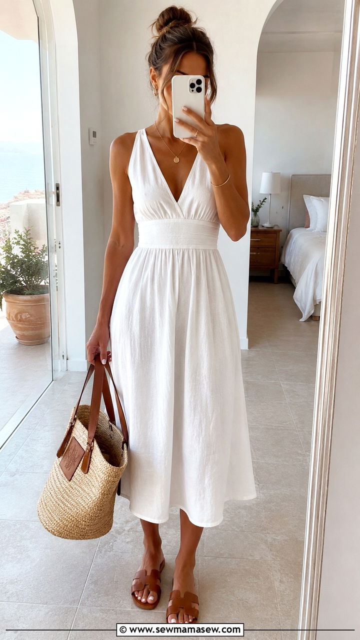 White Linen Dress Italy Outfit - 30 Italy outfits ideas