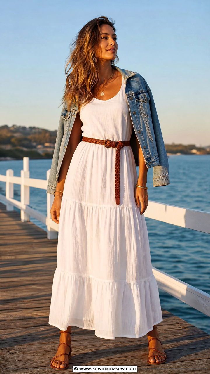 White Maxi Dress Beach Outfit - 40 Spring beach outfits