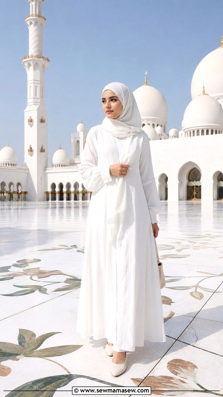 White Maxi Dress Mosque Visit Dubai - 30 Dubai outfit ideas modest