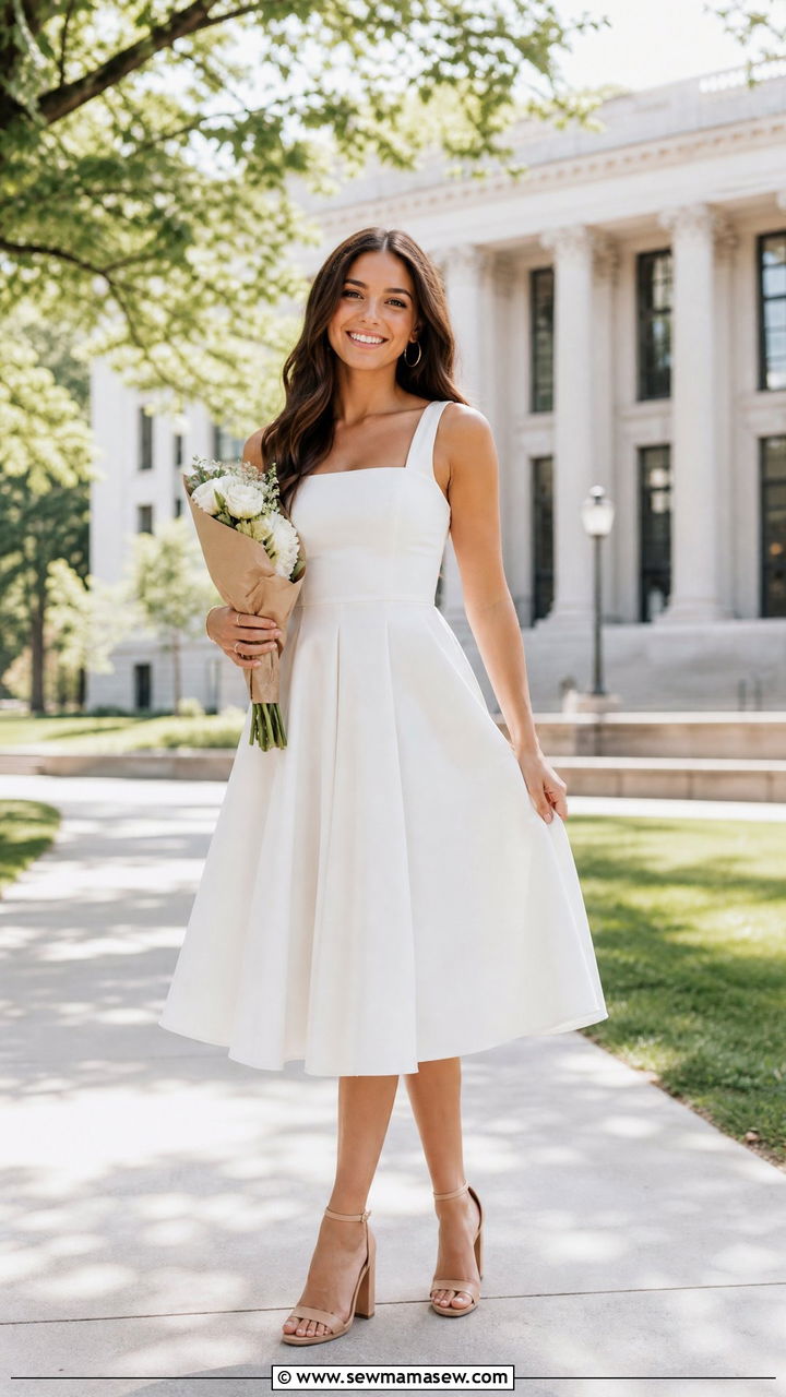 White Midi Dress Graduation Outfit - 25 graduation outfits inspo
