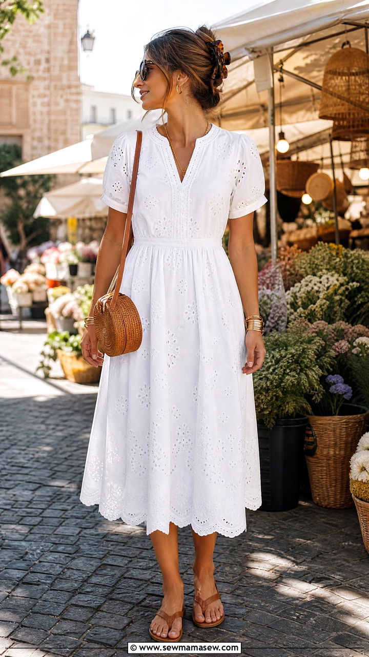 White Midi Dress Summer Outfit - 35 how to style midi dress