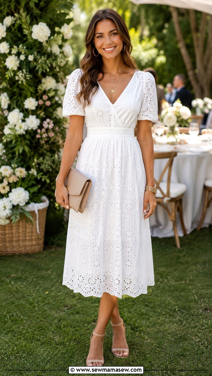 White Midi Dress With Gold Accessories Classy Outfit - 30 classy outfits to copy