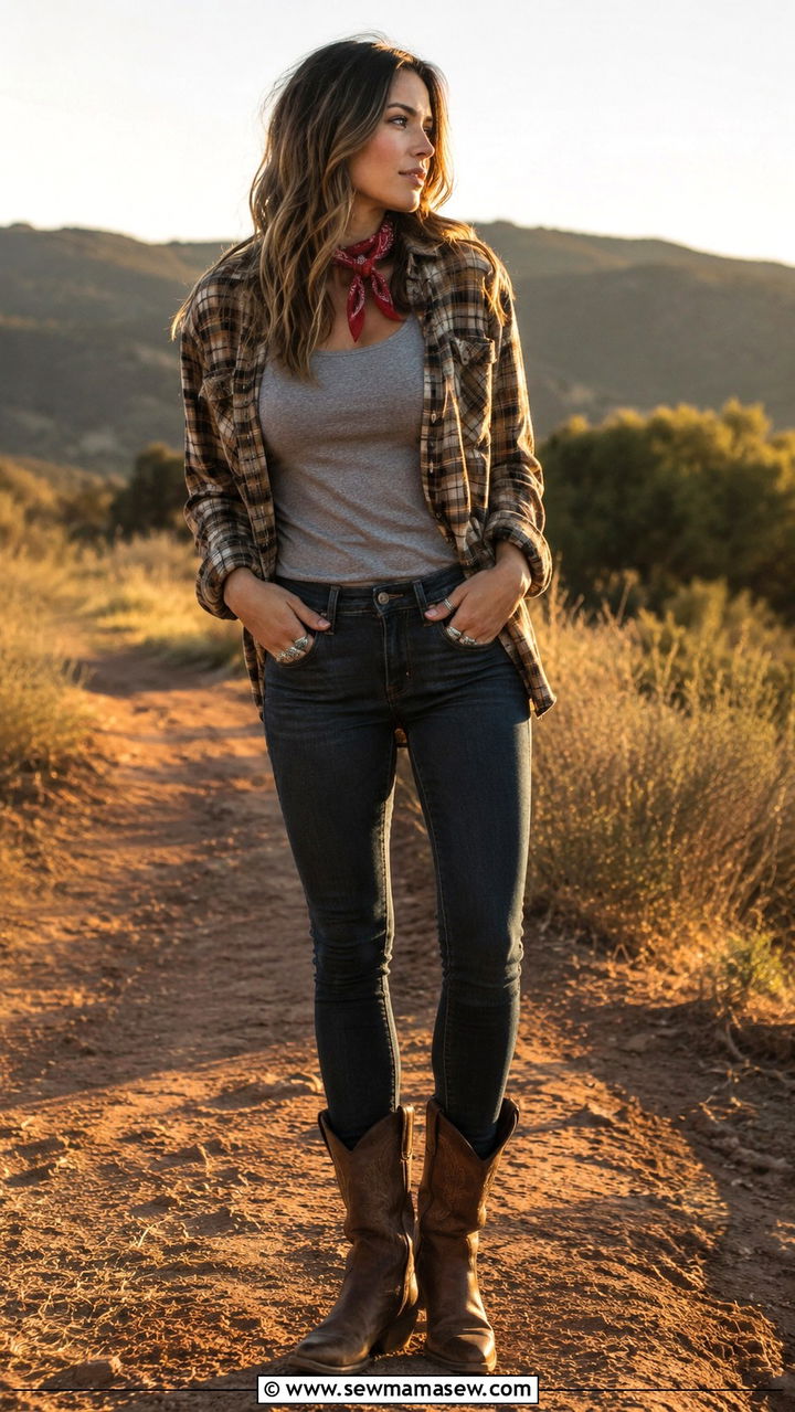 White Mini Dress With Blue Cowboy Boots - 20 Western outfit ideas Kacey Musgraves style