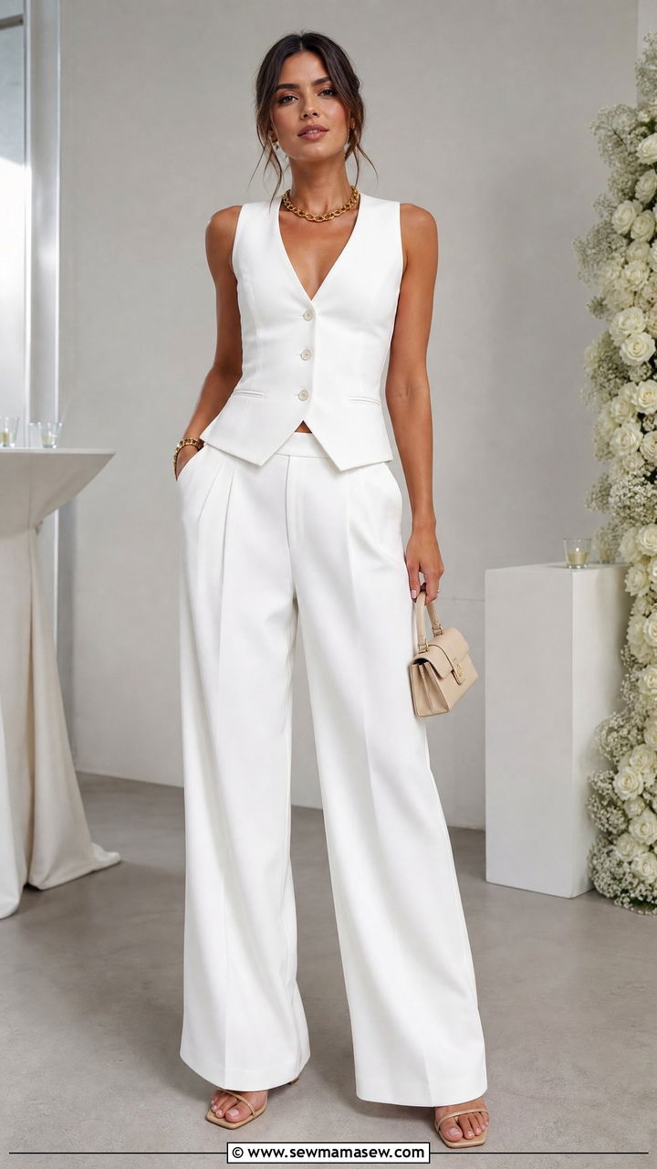 White Monochrome Co Ord Set Party Look - 30 Coord set outfit ideas for party