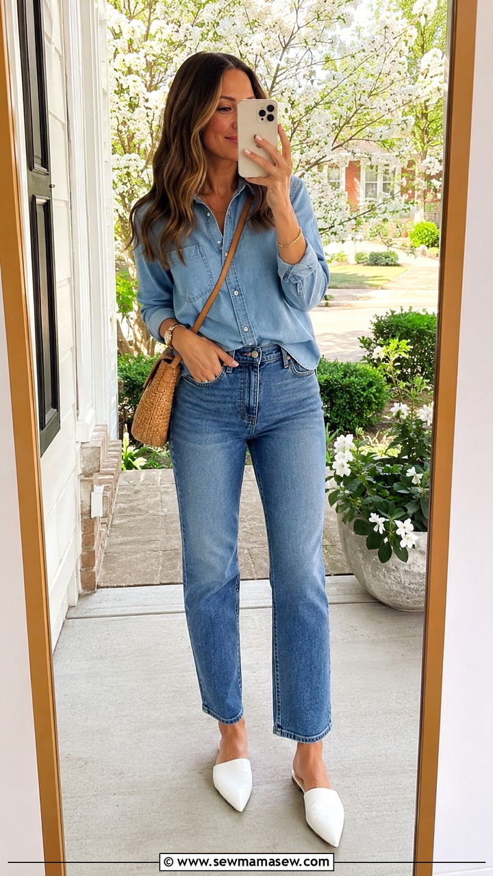 White Mules Outfit With Jeans - 30 How to style mules