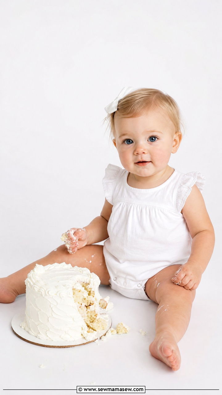 White Romper Cake Smash Outfit - 25 Cake smash outfit ideas