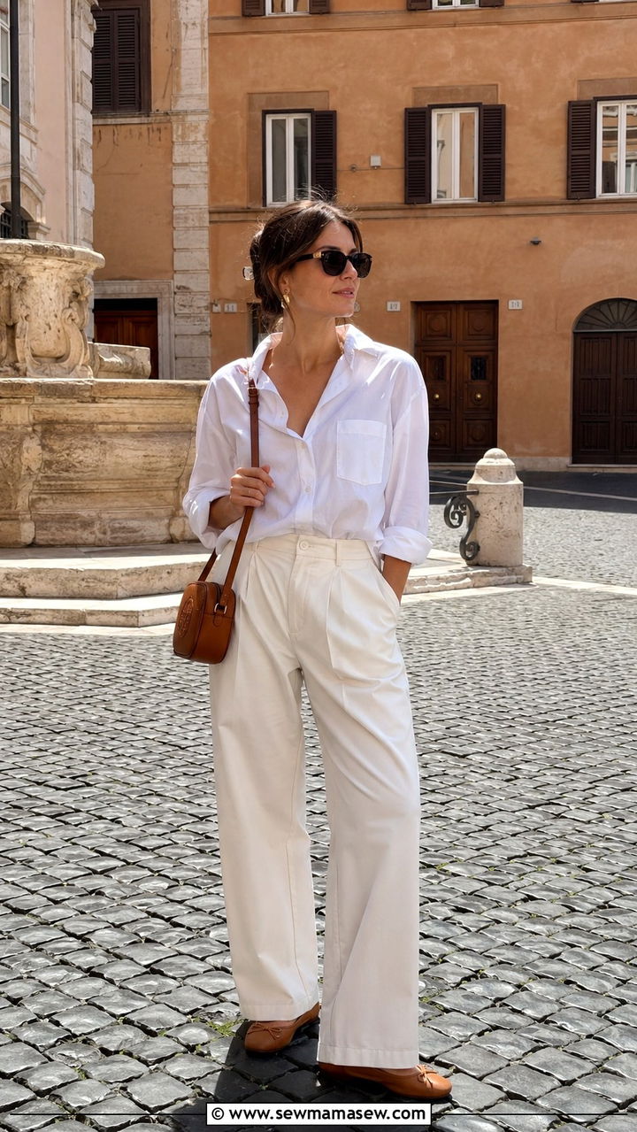 White Shirt And Wide Leg Trousers Italy - 20 Italy outfits 2026
