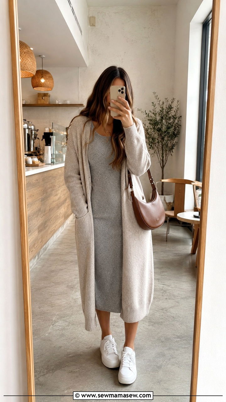 White Sneakers With Knit Dress - 25 White sneakers outfit ideas with a dress