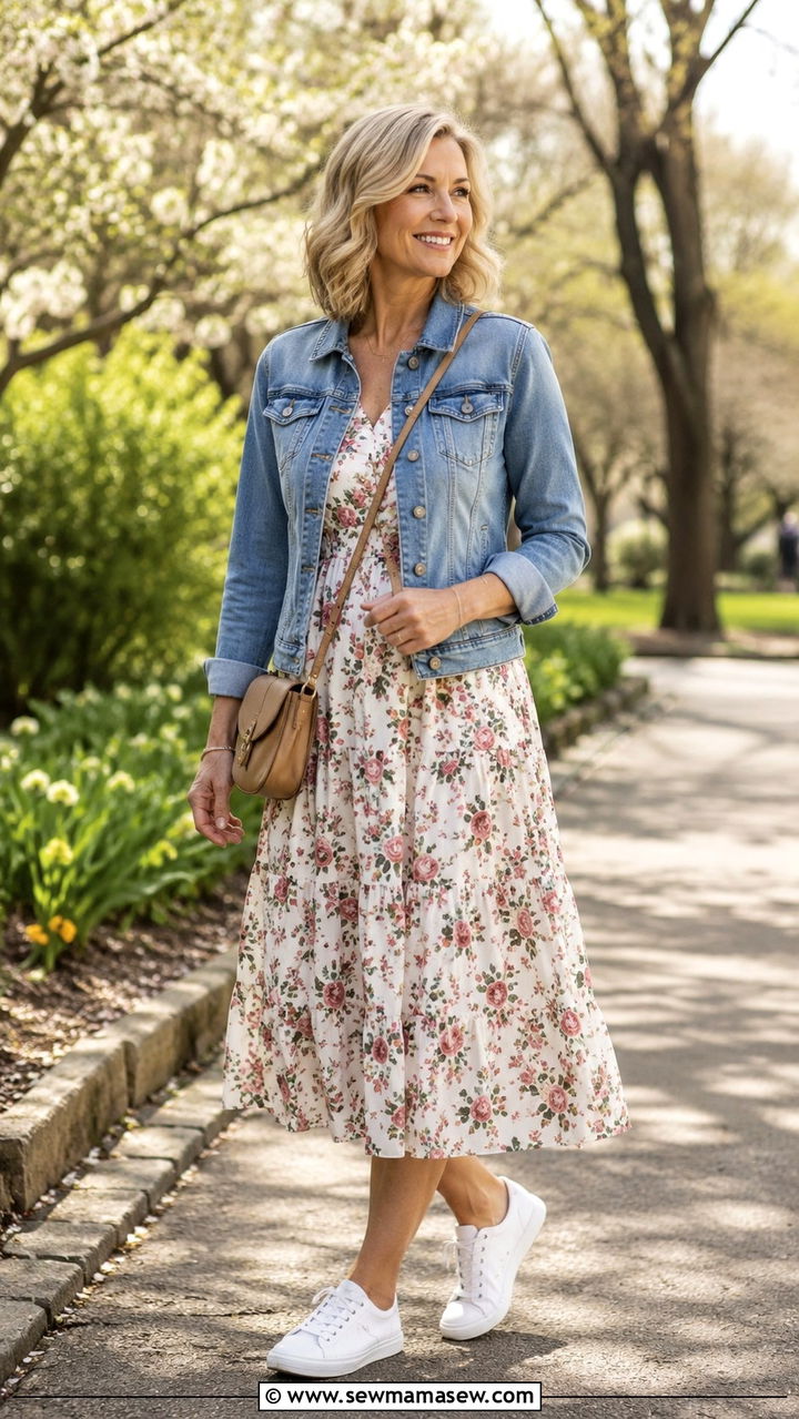 White Sneakers with Midi Dress Over 40 - 20 How to style white sneakers over 40