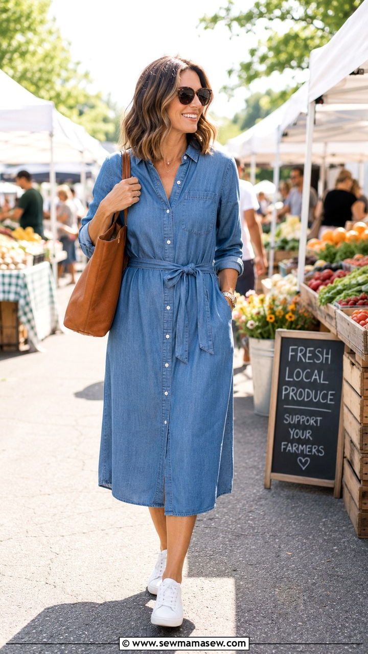 White Sneakers with Shirt Dress Over 40 - 20 How to style white sneakers over 40