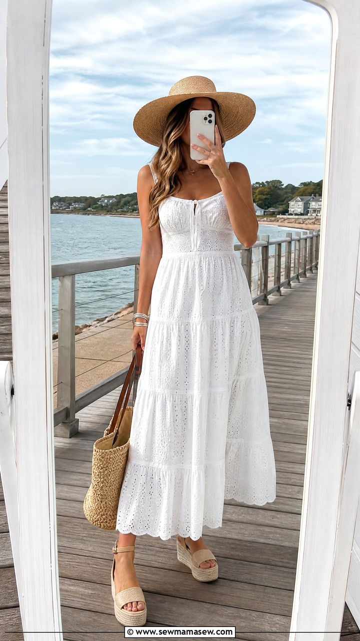 White Sundress with Straw Hat - 30 Feminine outfit ideas
