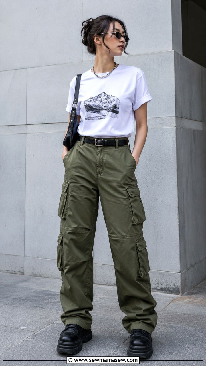 White T Shirt and Cargo Pants Streetwear - 25 White t-shirt outfit ideas 2026