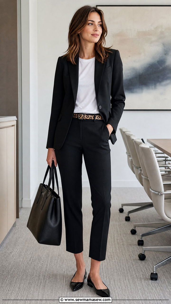 White Tee And Tailored Blazer - 35 Minimalist outfit ideas for work