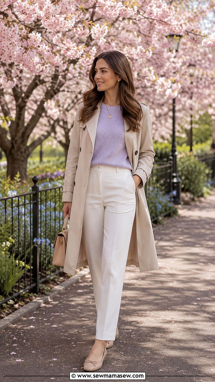 White Trouser Spring Outfit - 30 trouser outfit ideas for women