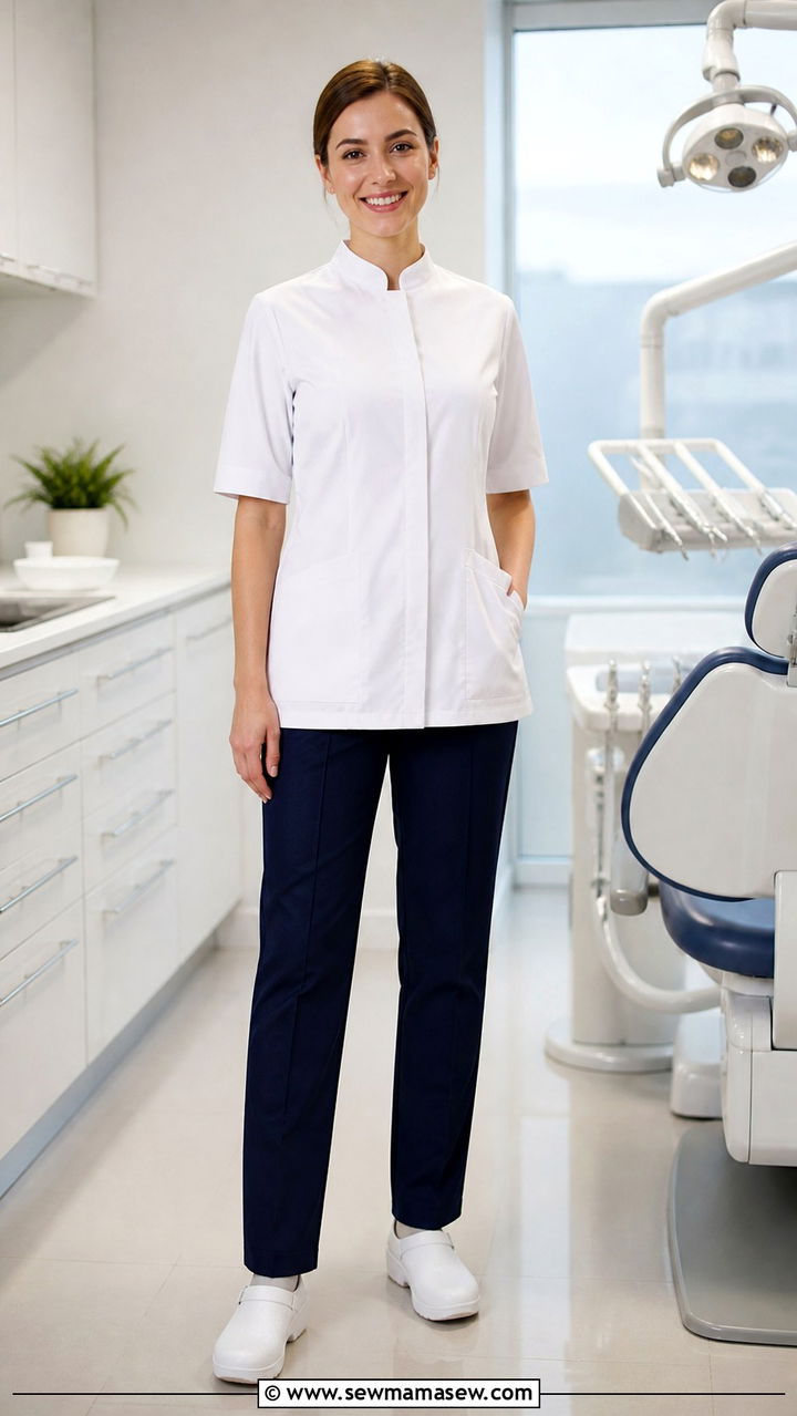 White Tunic With Tailored Trousers - 40 Dentist outfit ideas